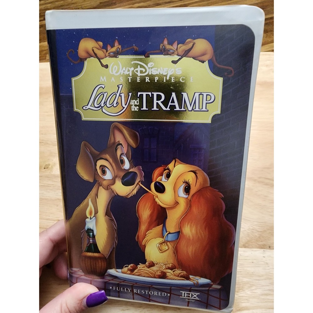 Walt Disney VHS Lady and the Tramp Video Cassette Movie Clamshell